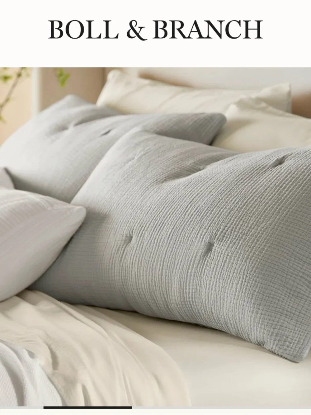 Boll & Branch Dream Comforter Sham King NWT